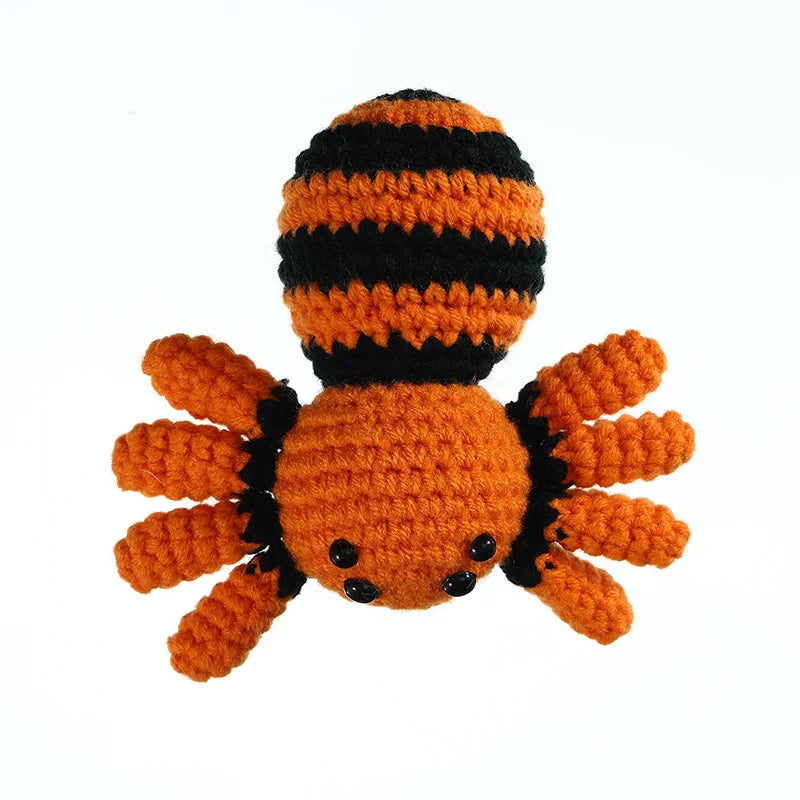 Baby Spider Crochet Halloween Toy Mini Kingdom Crochet Wool Baby Tarantula Doll Customizable