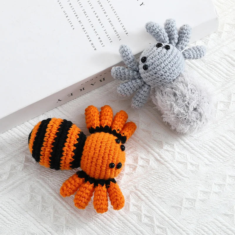 Baby Spider Crochet Halloween Toy Mini Kingdom Crochet Wool Baby Tarantula Doll Customizable