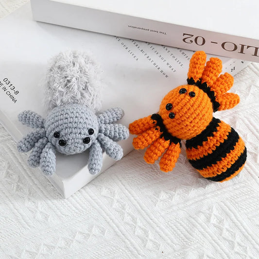 Baby Spider Crochet Halloween Toy Mini Kingdom Crochet Wool Baby Tarantula Doll Customizable