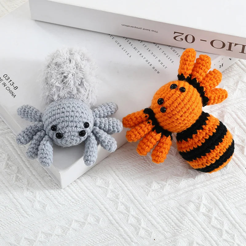 Baby Spider Crochet Halloween Toy Mini Kingdom Crochet Wool Baby Tarantula Doll Customizable